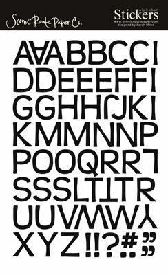 Scenic Route - Redmond alpha stickers - black  (sold in 3's)